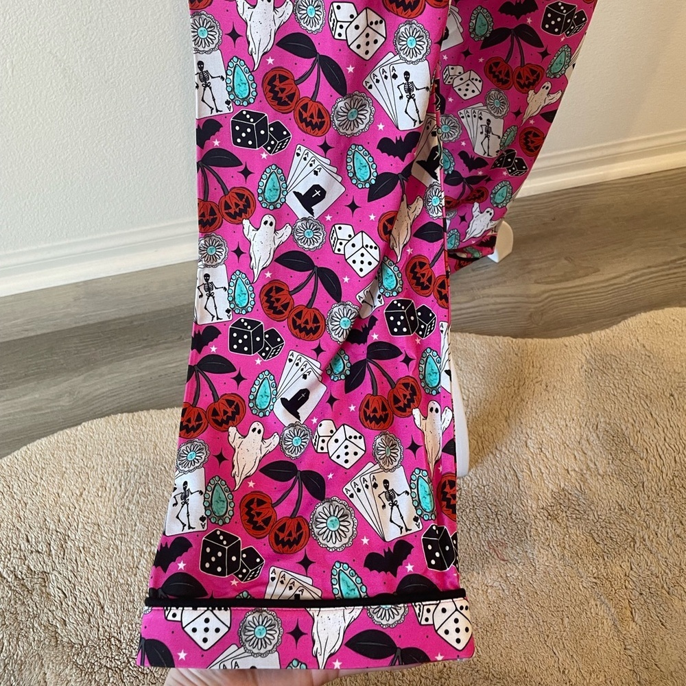 SaddleandSage Pink Halloween Bamboo PJ Set - Picture 7 of 9